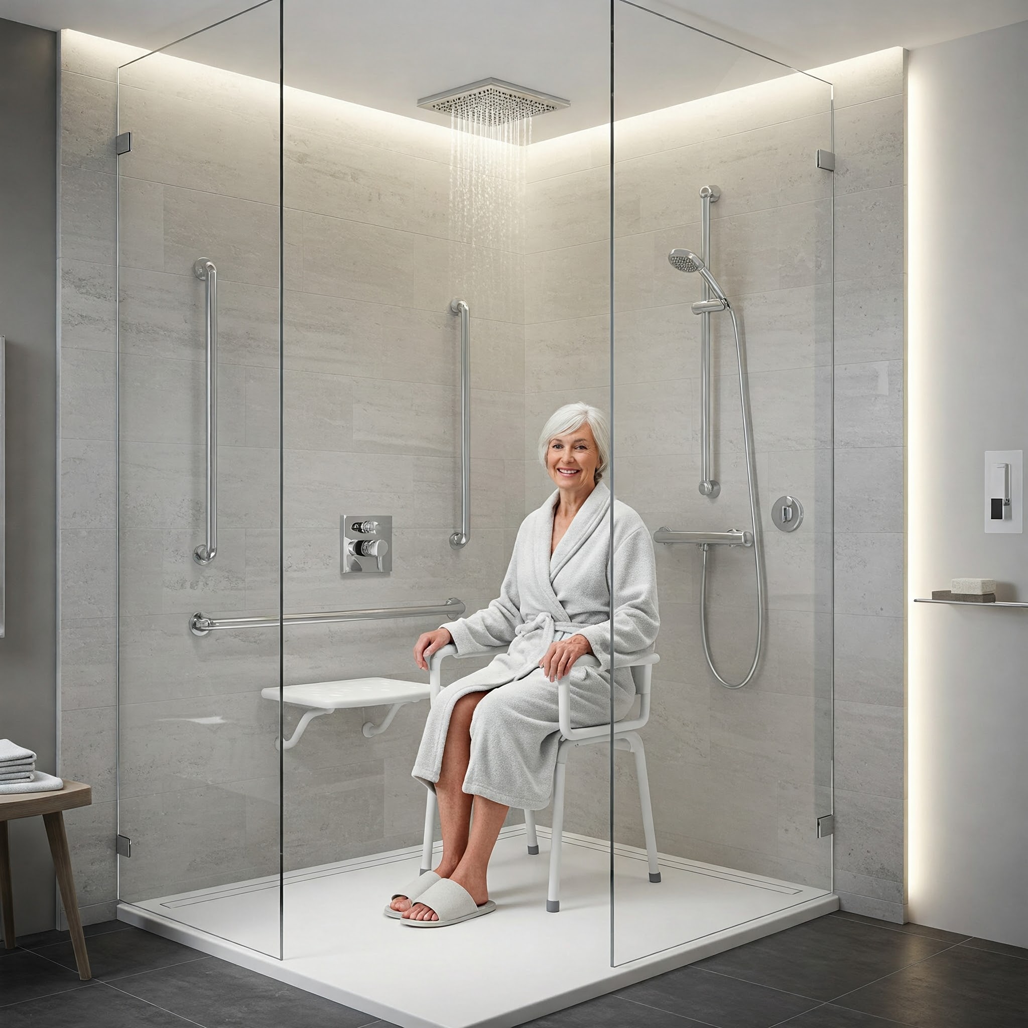 Tabouret De Douche D'Angle Transparent - Repose-Pieds Stable Avec Étages, Antidérapant Pour Salle De Bain